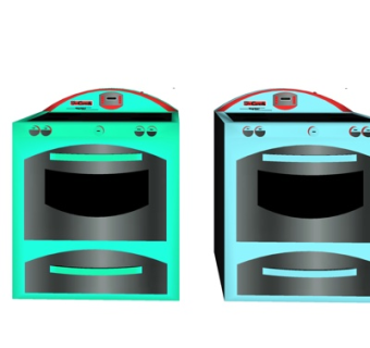 现代煤气灶烤箱组合su模型