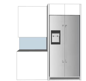 现代双门电冰箱su模型