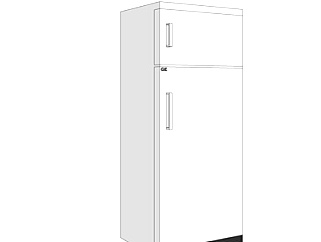 现代双层电冰箱su模型