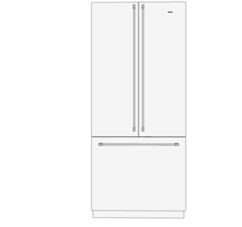 现代双门电冰箱su模型