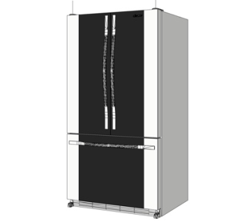 现代双门电冰箱su模型