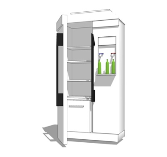 现代单门电冰箱su模型