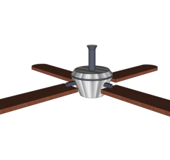 现代实木吊扇su模型