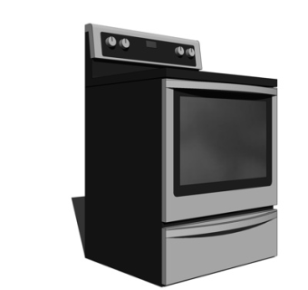 现代煤气灶烤箱组合su模型