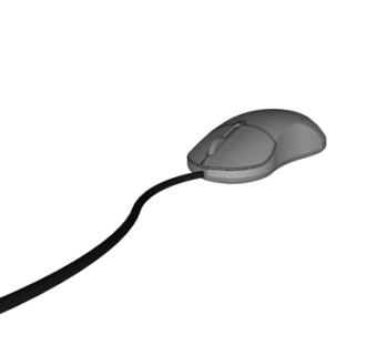 现代有线鼠标su模型
