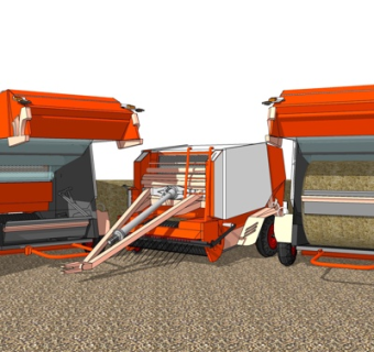 工业风收割机su模型