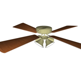 现代实木吊扇su模型