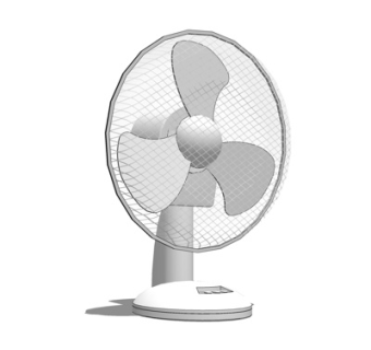 现代电风扇su模型