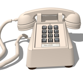 欧式复古电话机su模型