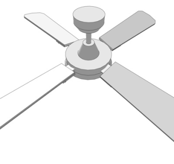 现代铁艺吊扇su模型