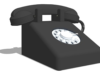 现代复古电话机su模型