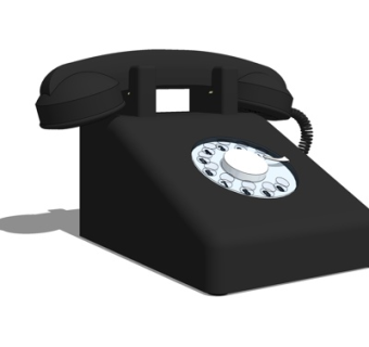 现代复古电话机su模型