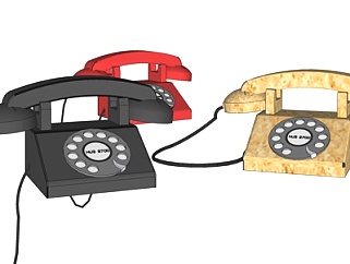 现代<em>复古电话机</em>su模型