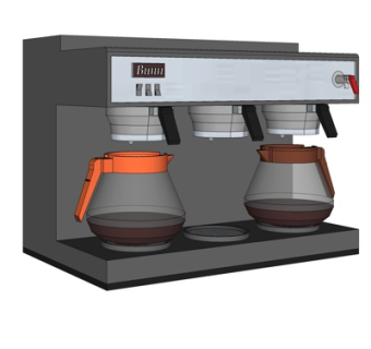 现代咖啡机su模型