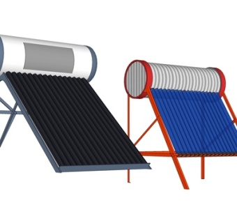 现代太阳能热水器su模型