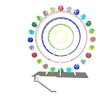 现代<em>儿童</em>摩天轮<em>游乐设备</em>su模型