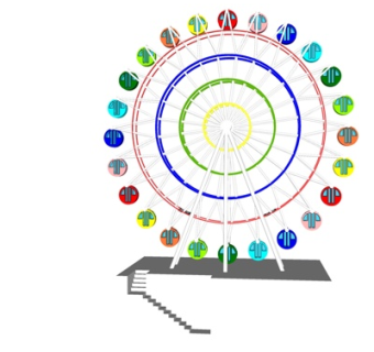 现代儿童摩天轮游乐设备su模型