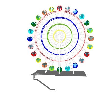 现代儿童摩天轮游乐设备su模型