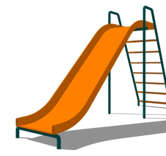 现代儿童滑梯游乐设备su模型
