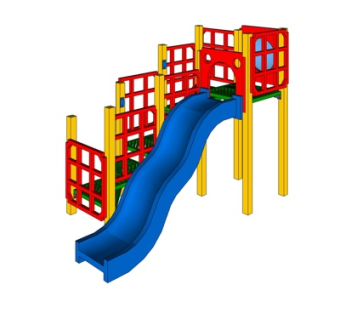 现代儿童滑梯游乐设备su模型
