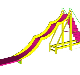 现代儿童滑梯游乐设备su模型