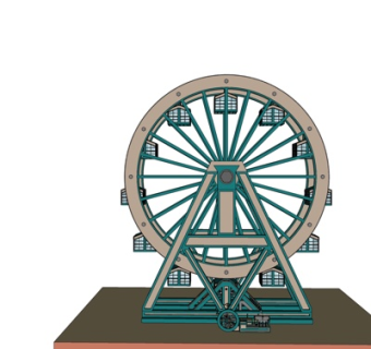 现代儿童摩天轮游乐设备su模型