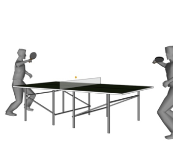 现代兵乒球桌su模型