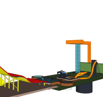 现代儿童滑梯游乐设备su模型