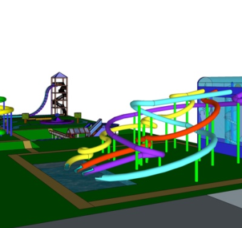 现代儿童游乐设备su模型