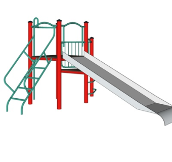 现代儿童滑梯游乐设备su模型