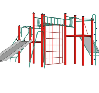 现代儿童滑梯游乐设备su模型