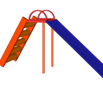 现代儿童滑梯游乐设备su模型