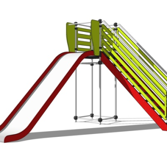 现代儿童滑梯游乐设备su模型