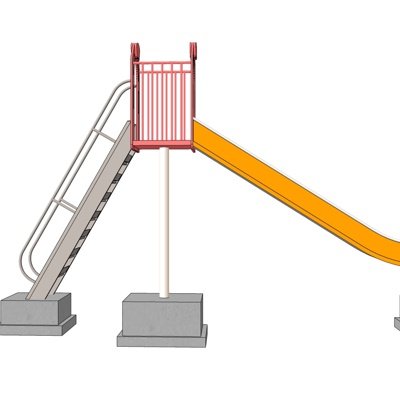现代儿童滑梯游乐设备su模型