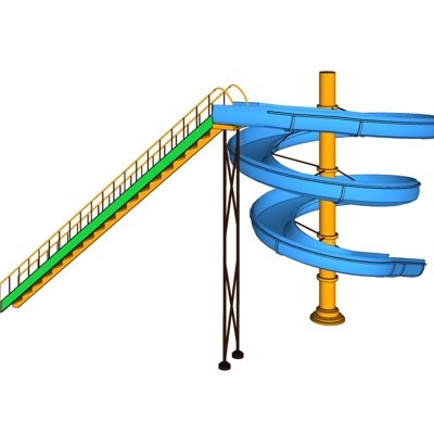 现代儿童滑梯游乐设备su模型
