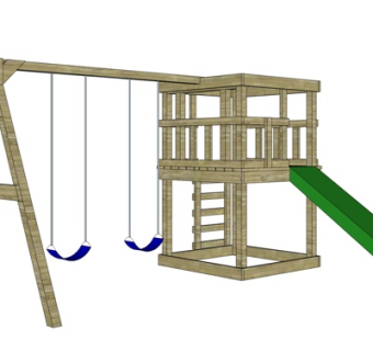 现代儿童滑梯游乐设备su模型