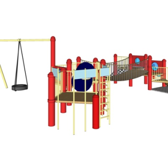 现代儿童游乐设备su模型