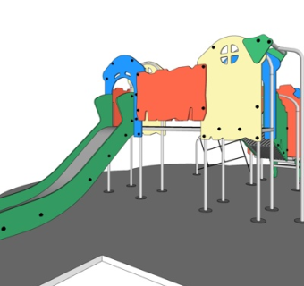 现代儿童滑梯游乐设备su模型