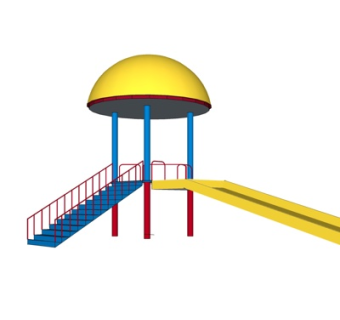现代儿童滑梯游乐设备su模型
