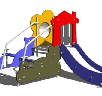 现代儿童滑梯游乐设备su模型