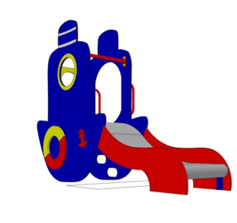 现代儿童滑梯游乐设备su模型