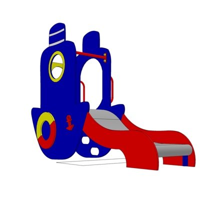 现代儿童滑梯游乐设备su模型