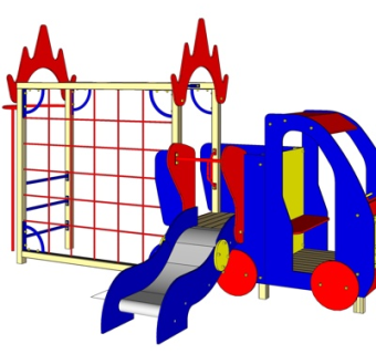 现代儿童滑梯游乐设备su模型