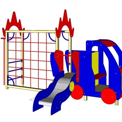 现代儿童滑梯游乐设备su模型