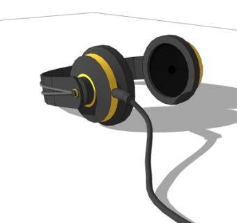 现代头戴式耳机su模型