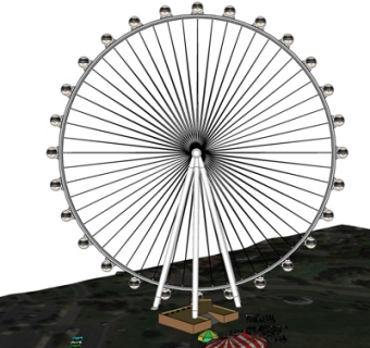 现代儿童摩天轮游乐设备su模型