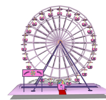 现代儿童摩天轮游乐设备su模型