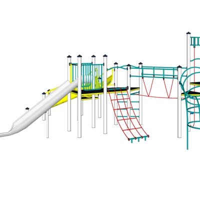 现代儿童滑梯游乐设备su模型