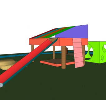 现代儿童游乐设备su模型