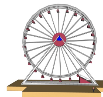 现代儿童摩天轮游乐设备su模型